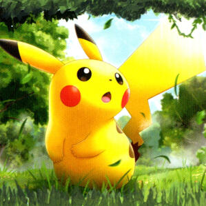 TCG card art of pikachu